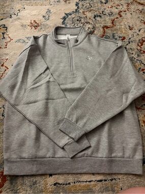 Alo Yoga Accolade 1/4 Zip Pullover Sweatshirt Athletic Heather Grey XL NWT